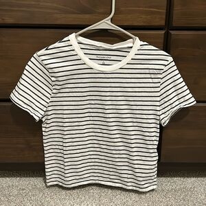 A&F Navy Stripe Essential Baby Tee